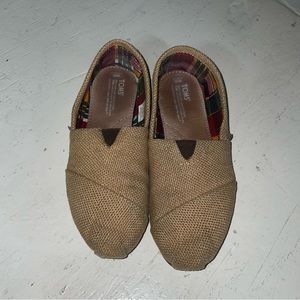 Toms Burlap Slip On Size 8 Shoes